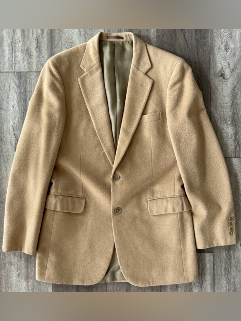VTG Club Room Sport Coat Men’s 39L Wool & Camel Hair Blazer Suit Jacket Macys